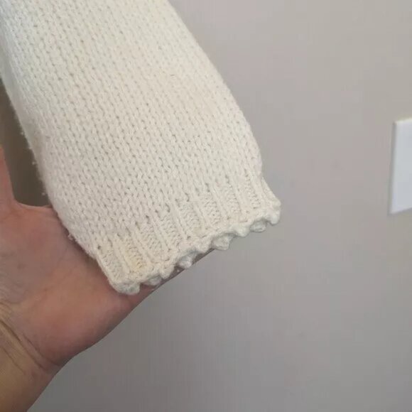 Vintage Hand Knit Needlepoint Cable Knit Mock Neck Sweater Size Medium Kawaii - Picture 9 of 12